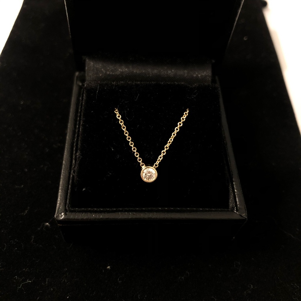 14k Diamond Bezel Necklace